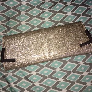 Gold glitter clutch